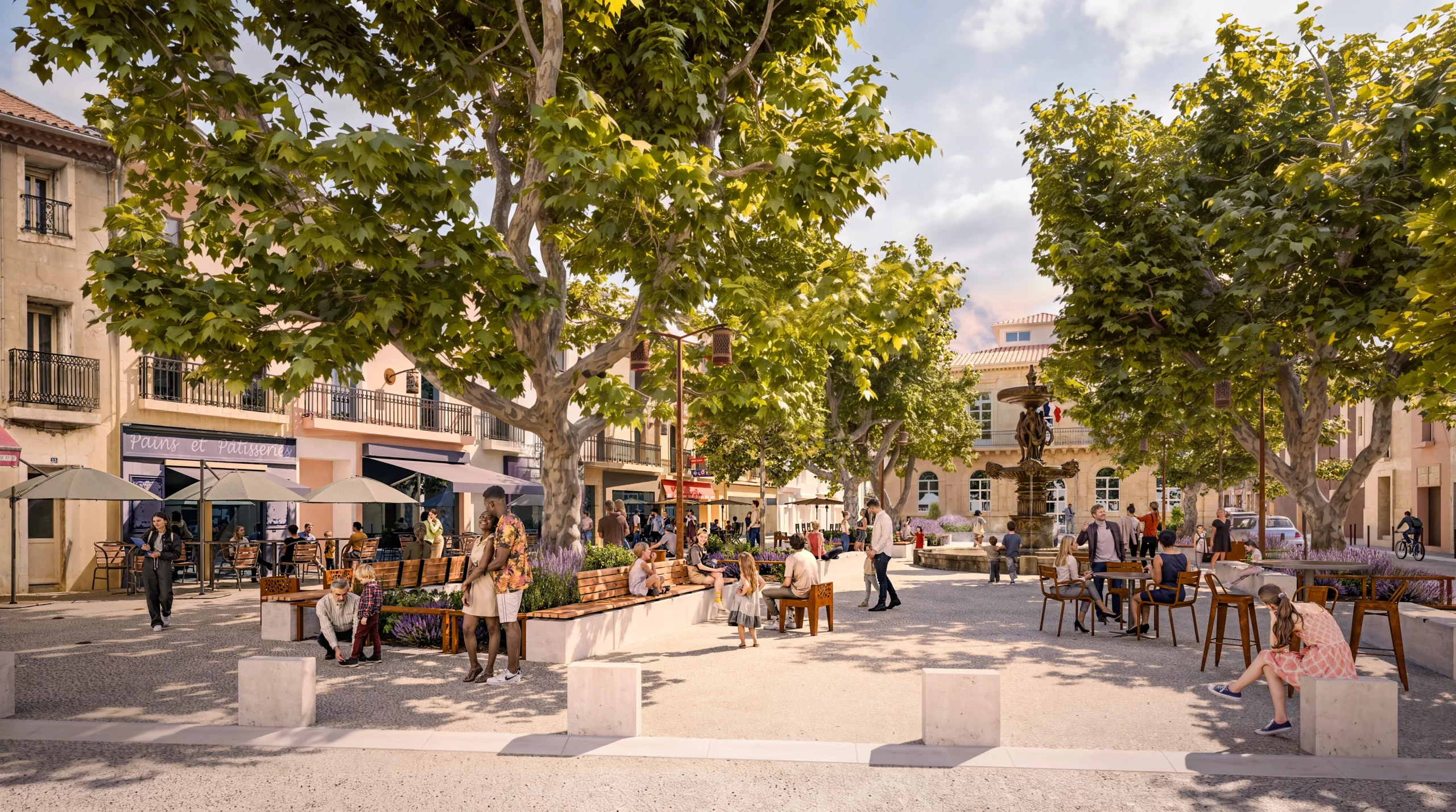 perspective de la place Aristide Briand avant sa rénovation en 2025